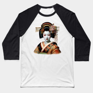 Japanese Geisha Girl Renaissance Baseball T-Shirt